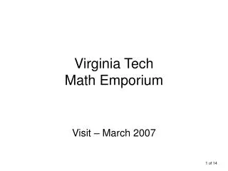 Virginia Tech Math Emporium