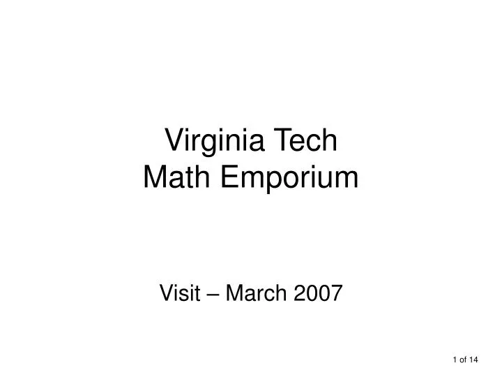 virginia tech math emporium