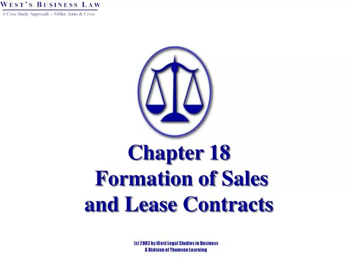 chapter 18 formation of sales and lease contracts