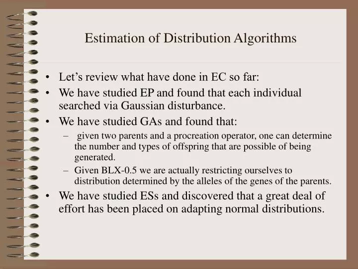 estimation of distribution algorithms