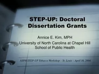 STEP-UP: Doctoral Dissertation Grants