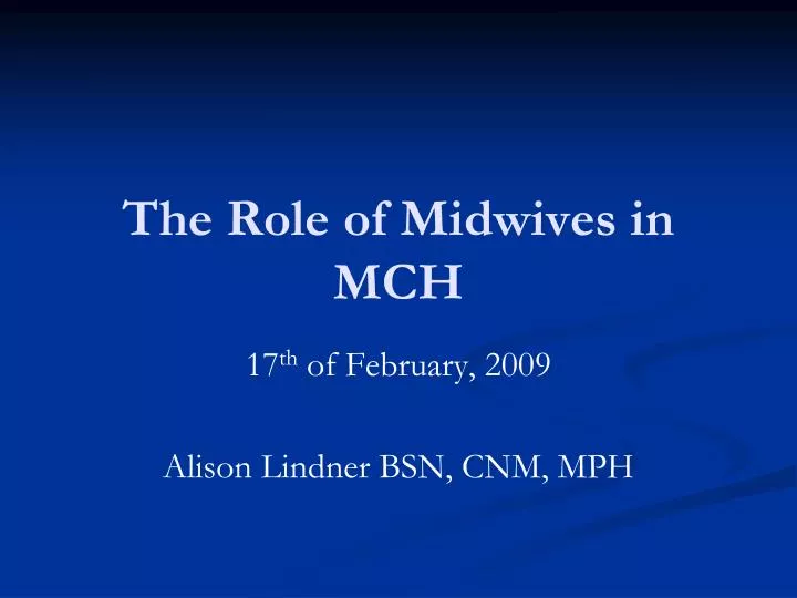 the role of midwives in mch