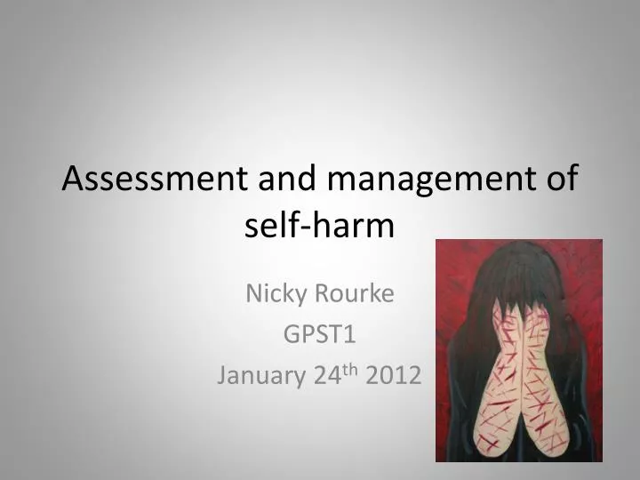 assessment and management of self harm