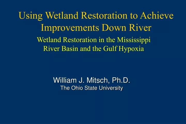 using wetland restoration to achieve improvements down river