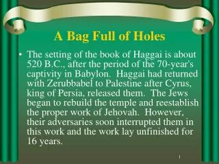 A Bag Full of Holes