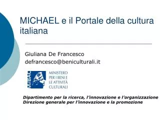 michael e il portale della cultura italiana