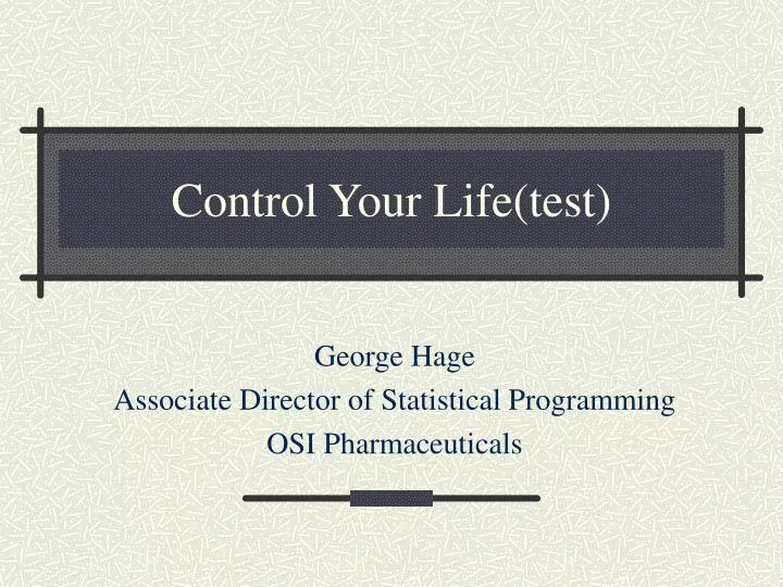 control your life test