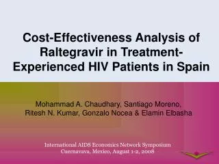 Cost-Effectiveness Analysis of Raltegravir in Treatment-Experienced HIV Patients in Spain