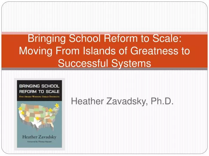 bringing school reform to scale moving from islands of greatness to successful systems