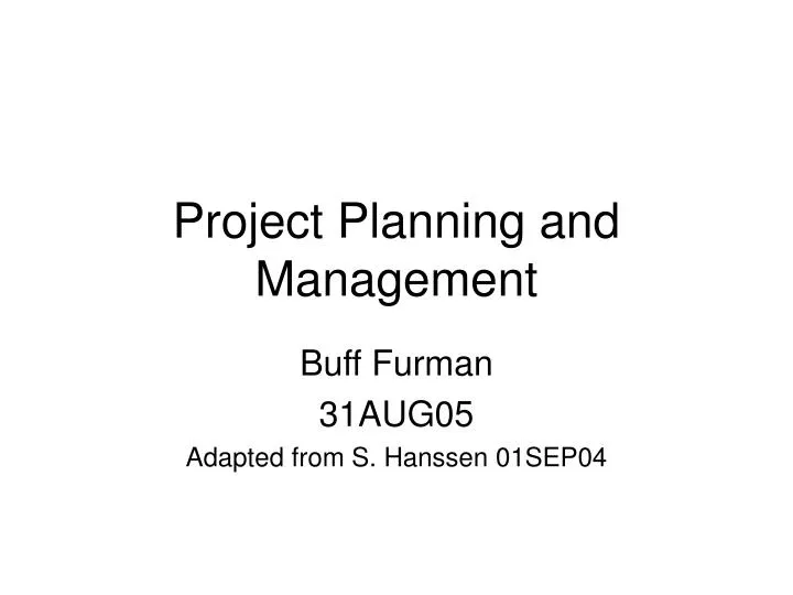 project planning and management