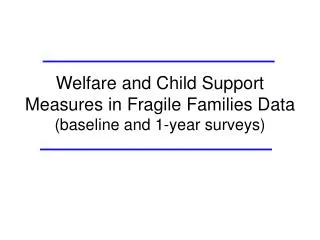 Welfare and Child Support Measures in Fragile Families Data (baseline and 1-year surveys)