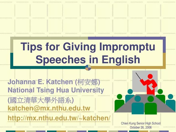 tips for giving impromptu speeches in english