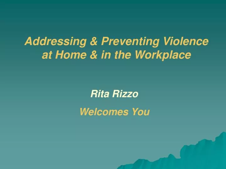 addressing preventing violence at home in the workplace