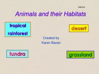 Animals and their Habitats