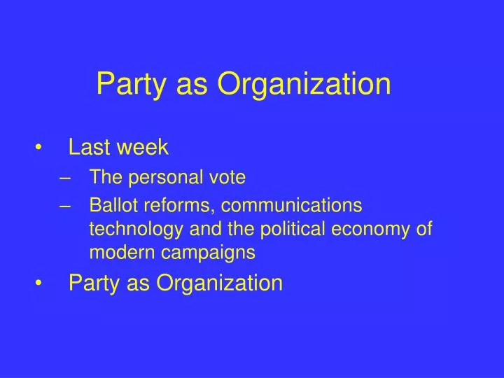 party as organization