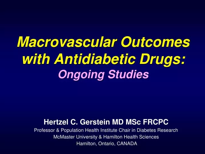 macrovascular outcomes with antidiabetic drugs ongoing studies