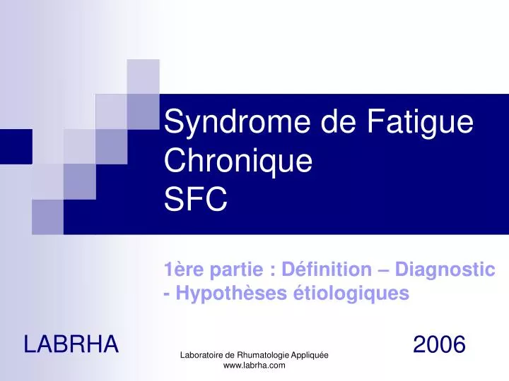syndrome de fatigue chronique sfc 1 re partie d finition diagnostic hypoth ses tiologiques