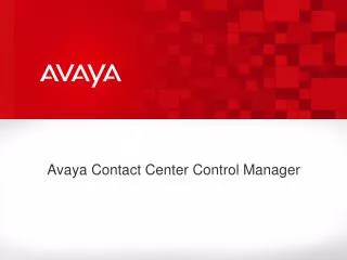 Avaya Contact Center Control Manager