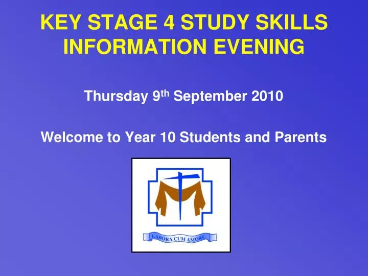 key stage 4 study skills information evening