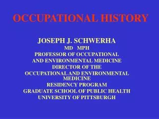 OCCUPATIONAL HISTORY