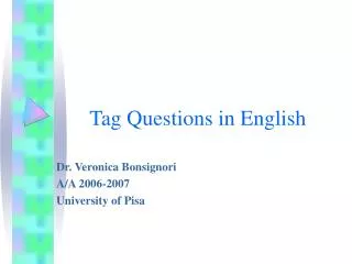 Tag Questions in English