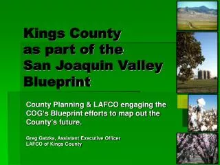 Kings County as part of the San Joaquin Valley Blueprint
