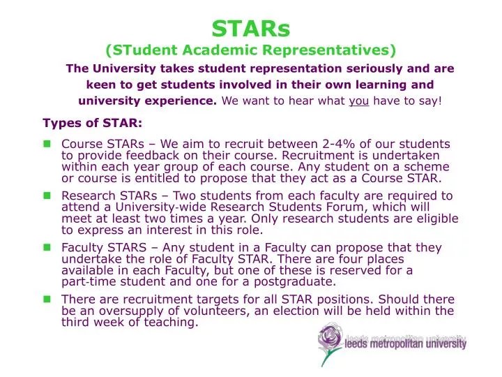 stars student academic representatives