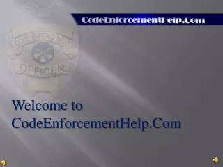Welcome to CodeEnforcementHelp.Com