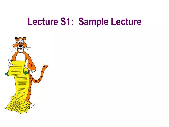 lecture s1 sample lecture
