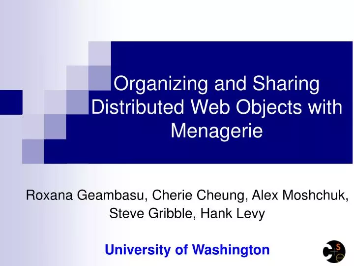 organizing and sharing distributed web objects with menagerie
