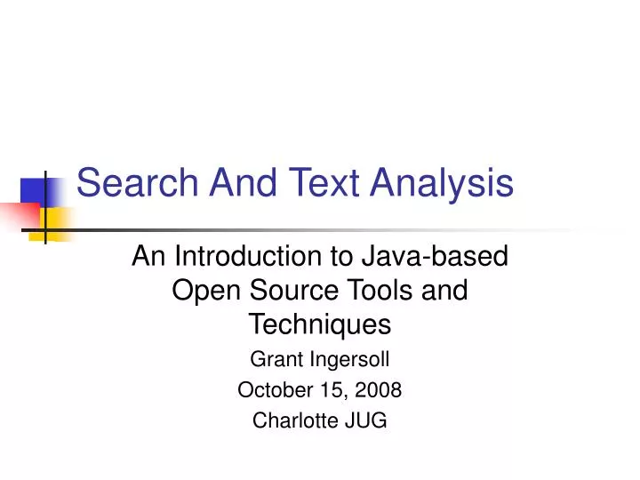 search and text analysis