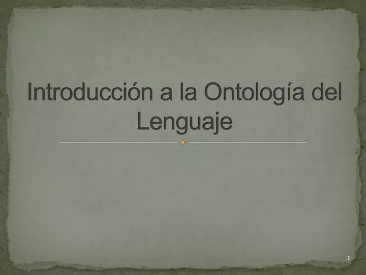 introducci n a la ontolog a del lenguaje