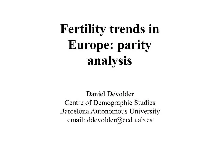 fertility trends in europe parity analysis