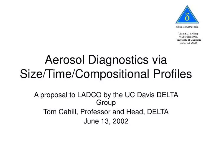 aerosol diagnostics via size time compositional profiles