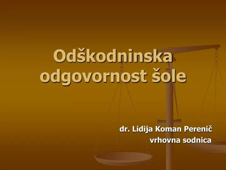 od kodninska odgovornost ole