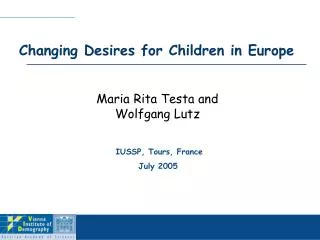 Changing Desires for Children in Europe
