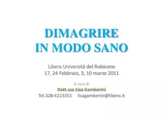 dimagrire in modo sano