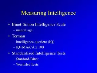 Measuring Intelligence