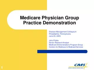 Medicare Physician Group Practice Demonstration