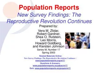 Population Reports