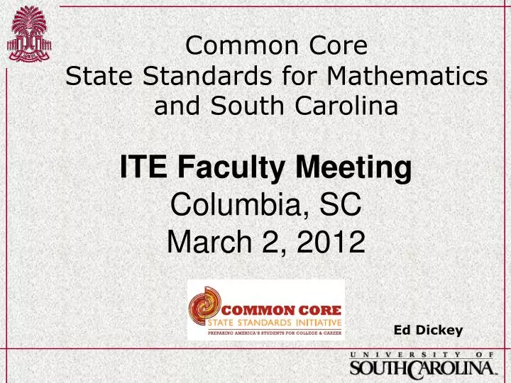 common core state standards for mathematics and south carolina