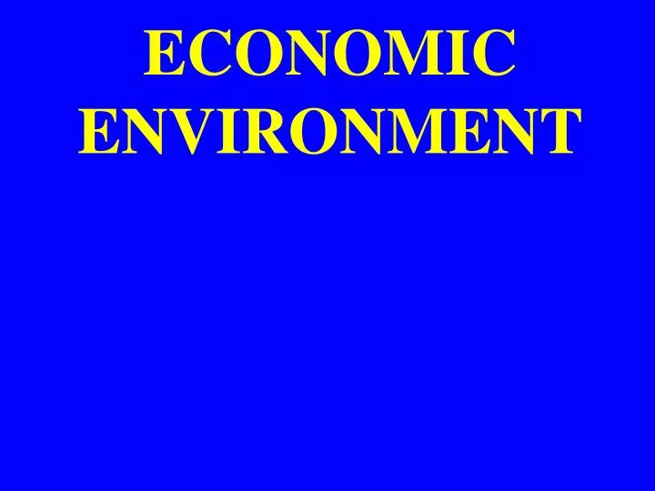 economic environment