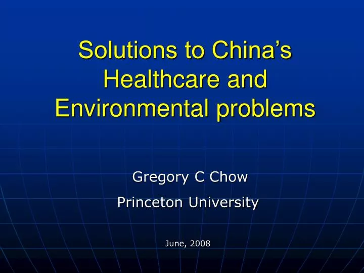 solutions to china s healthcare and environmental problems