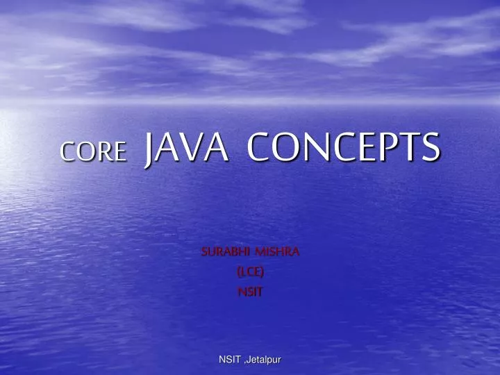 core java concepts