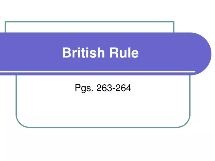 british rule