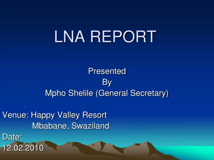 lna report