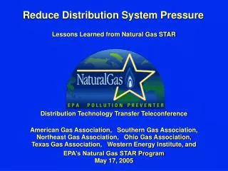 Reduce Distribution System Pressure