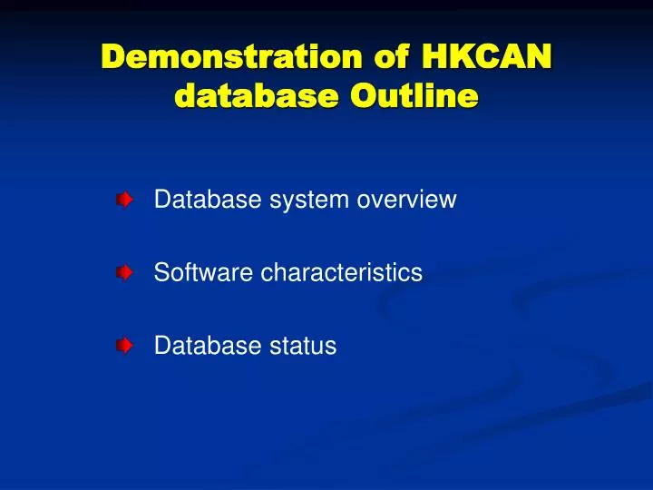 demonstration of hkcan database outline