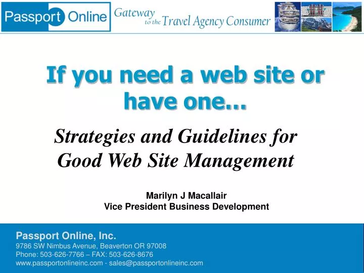 if you need a web site or have one