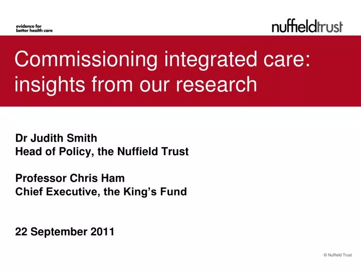 commissioning integrated care insights from our research